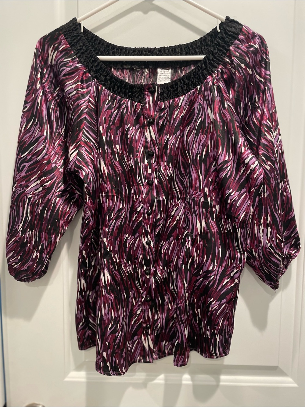 blouse L Magenta Print